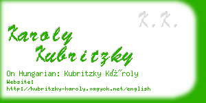 karoly kubritzky business card